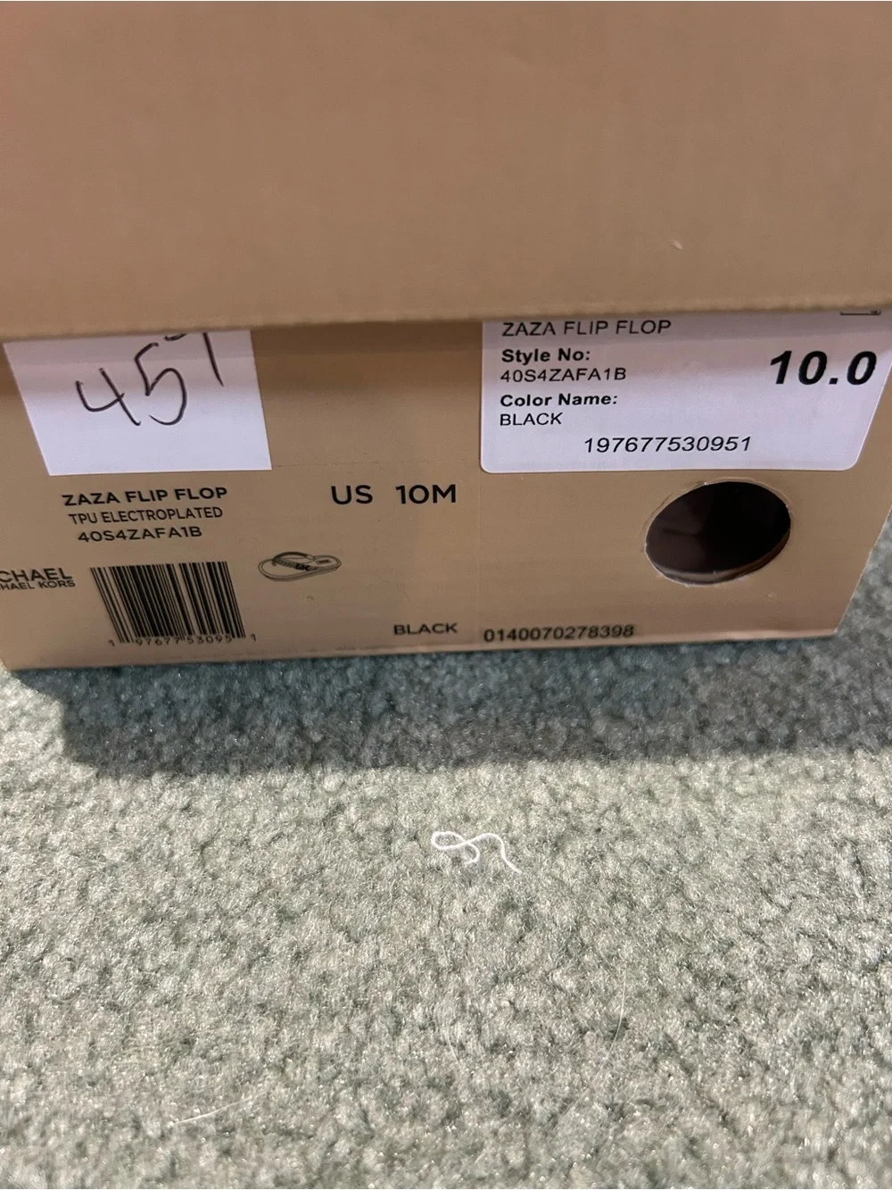 Michael KORS Black Zara Flip Flops  size 10